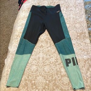 Victoria's Secret PINK Teal and Black Leggings